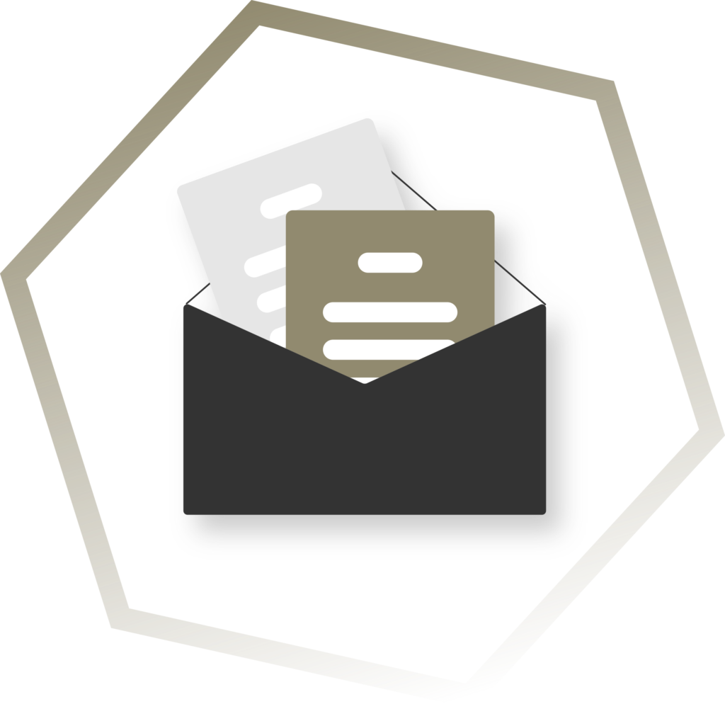 Symbol eines Briefumschlags mit Dokumenten, das den Newsletter von "wirautomatisieren" repräsentiert.