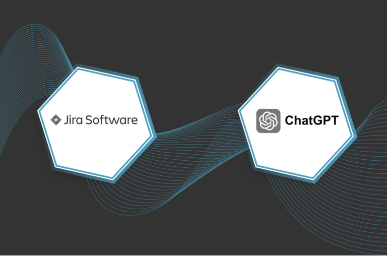 „Jira mit ChatGPT verbinden: Symbolische Darstellung der Integration und Automatisierung der beiden Anwendungen für effizientes Business-Management.“